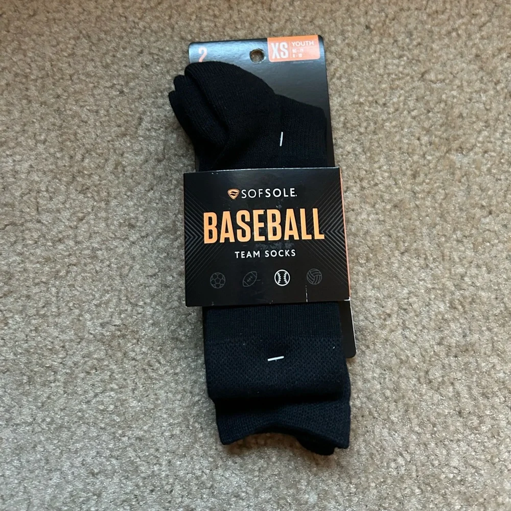 Sofsole Black Baseball Team Socks XS